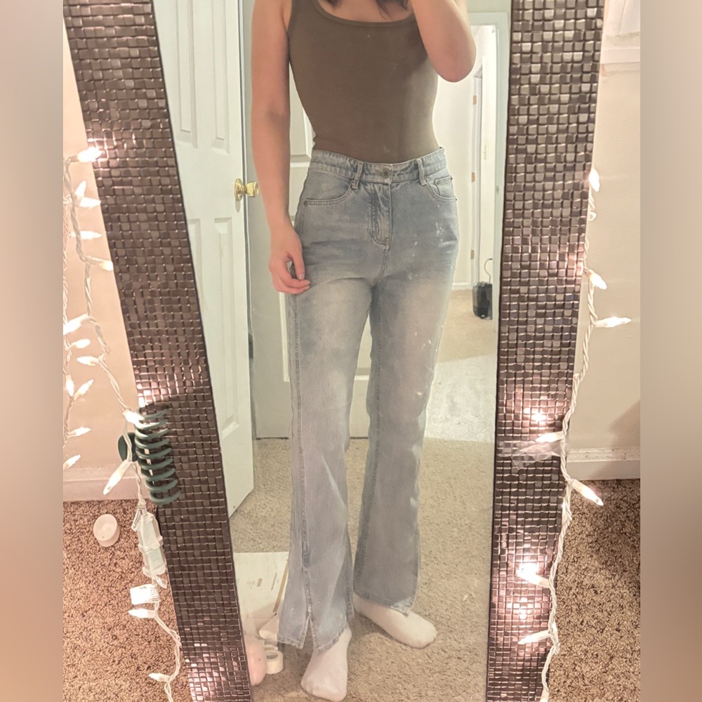 Stylish Light Blue straight Leg Jeans